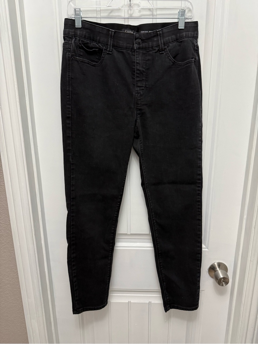 Curve Appeal Comfort High Waist Skinny Stretch Denim Jeans Black Size 10 (52-3)